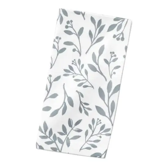 Delicate Floral Cotton Twill Napkin Blue/White {3}