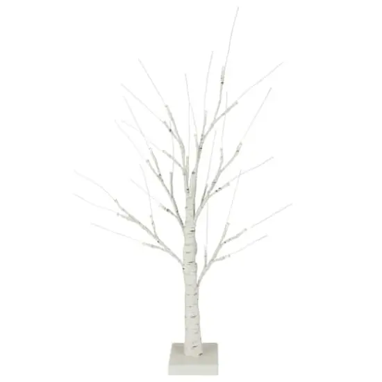 24" LED White Birch Twig Tree Decoration {3}