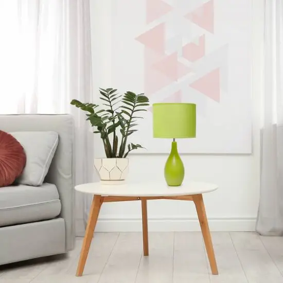 Creekwood Home Essentix 18" Ceramic Dewdrop Table Lamp Green {3}