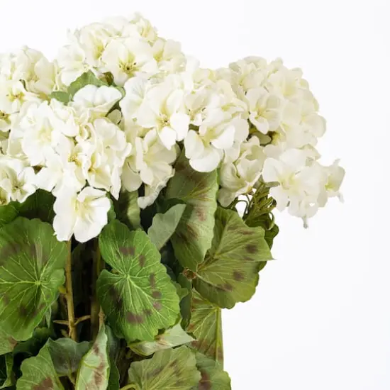 18" White Artificial Geranium Bush, 4ct. {4}
