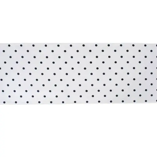 White/Navy Reversible Polka Dot Table Runner 14" x 90" {4}