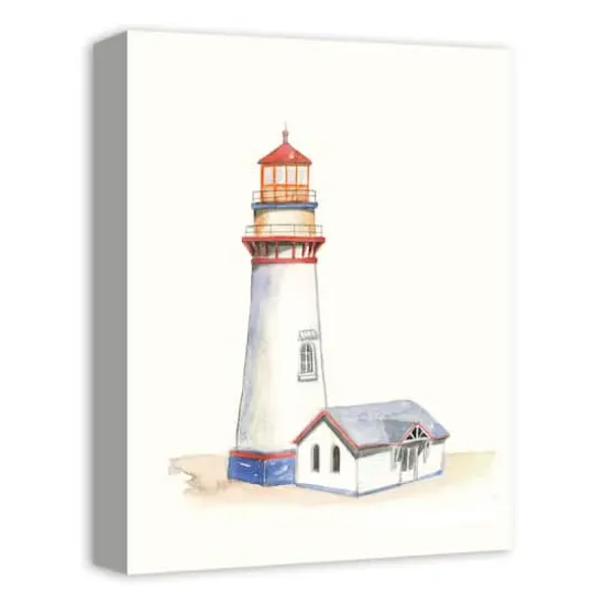 Watercolor Lighthouse 12" x 16" Canvas Wall Art {3}