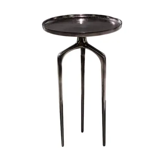 25" Black Aluminum Contemporary Accent Table {1}