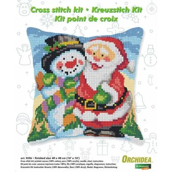 Orchidea Cushion Cross Stitch KitSanta Claus And Snowman {3}