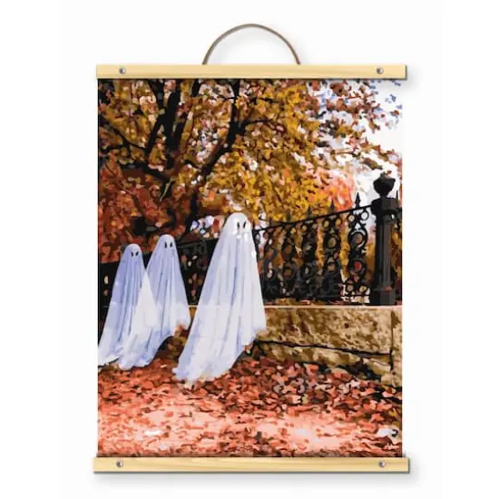 16" x 20" Graveyard Ghosts Paint-by-Number Kit with Wood Display Hanger by Artist's Loft&reg; {1}