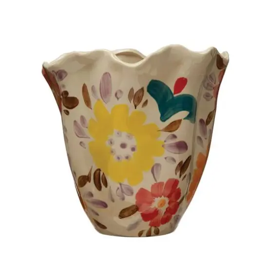 Hello Honey&reg; 11" Multicolor Hand Painted Stoneware Planter {1}