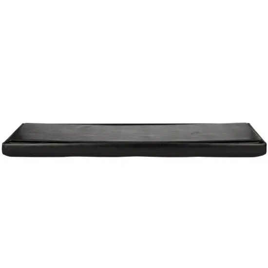 Simplify 44" Faux Leather Triple Folding Storage Ottoman Black {8}