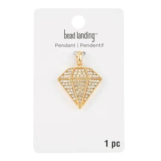 Gold Metal Diamond Pendant by Bead Landing&trade; {4}