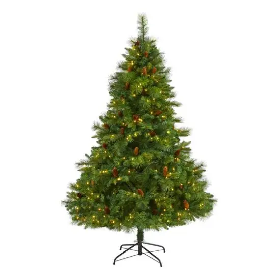 6.5ft. Pre-Lit West Virginia Mixed Pine Artificial Christmas Tree, Clear LED Lights {1}