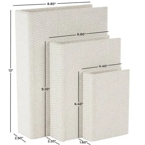Cream Fabric Storage Book Box Set {8}