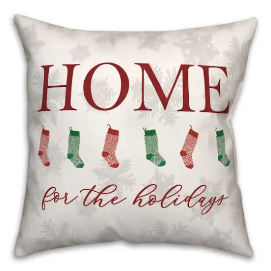Home For Holidays Stockings Throw Pillow {1}