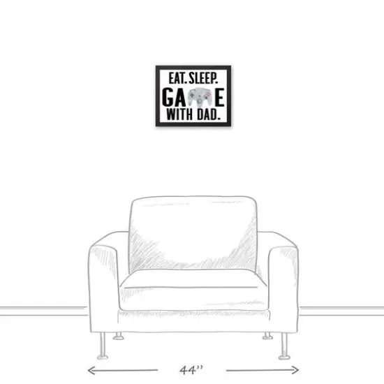 Game with Dad Black Framed Canvas Art {5}