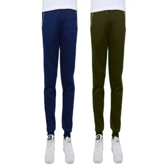 Galaxy by Harvic Men's Fleece-Lined Jogger Sweatpants With Zipper Pockets 2 Pack Navy and Olive {1}