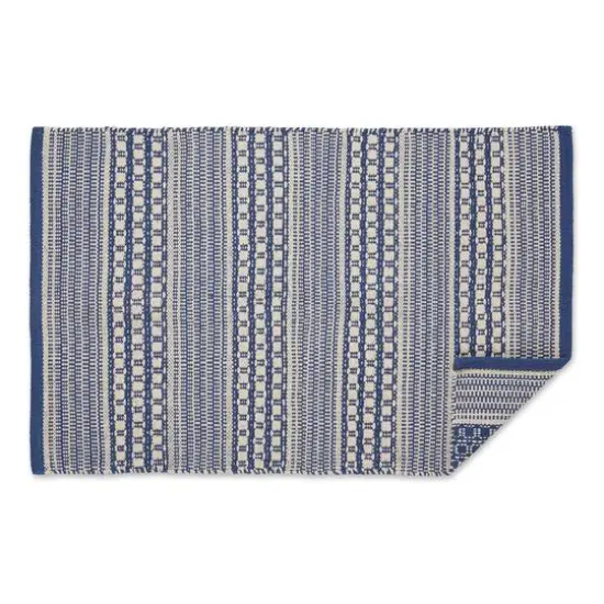 DII&reg; French Blue Dobby Stripe Hand-Loomed Rug, 2ft. x 3ft. {4}