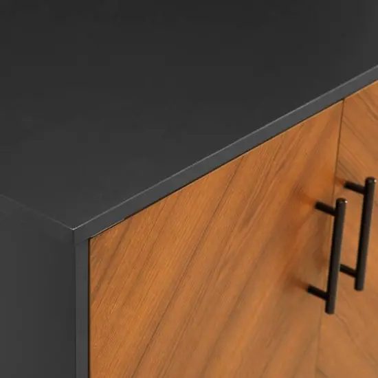 Walker Edison Black Modern Bookmatch Accent Cabinet {7}