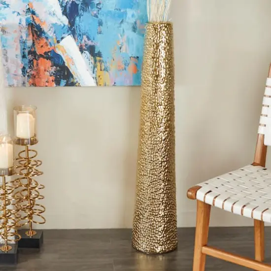 Modern Ceramic Vase with Bubble Texture Gold {7}