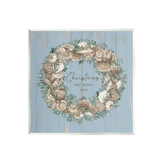 Stupell Industries Christmas by the Sea Shell Wreath Wall Art {1}