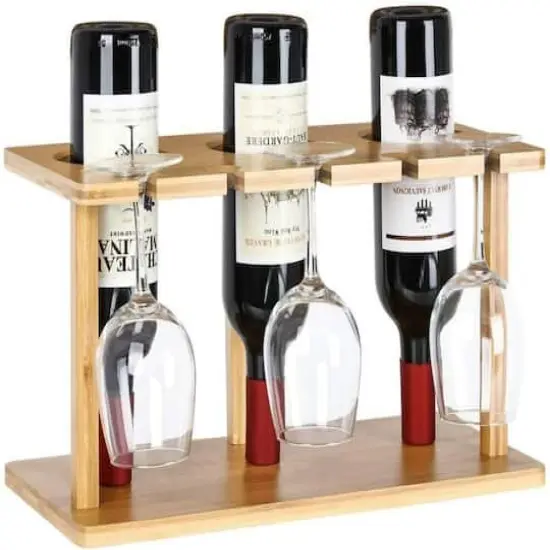 Bamboo Countertop Wine Holder Rack {1}
