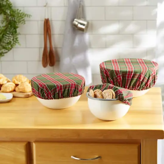 DII&reg; O Christmas Tree Plaid Dish Cover Set, 3ct. {5}