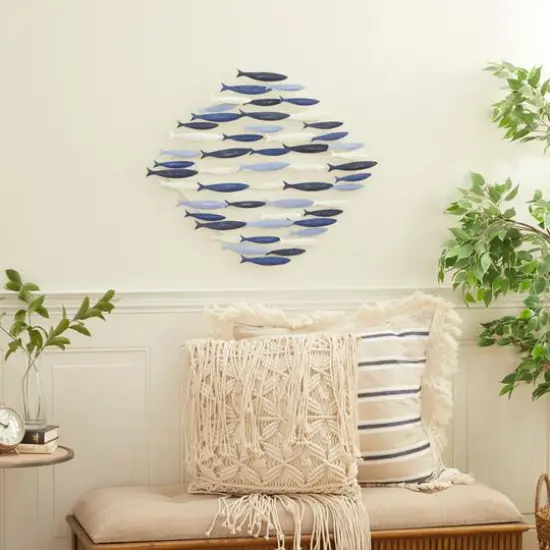 Blue Metal Coastal Wall Decor, 27" x 22" {7}