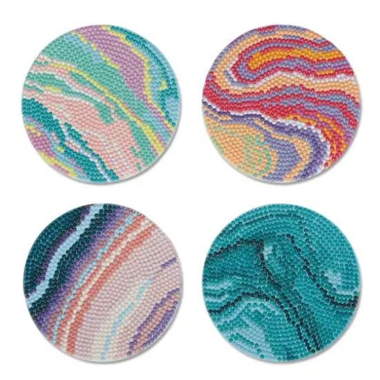 Round Marbled Diamond Art Coaster Kit by Make Market&reg; {1}
