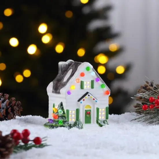 4.5" LED Nostalgic Ceramic Village House {3}
