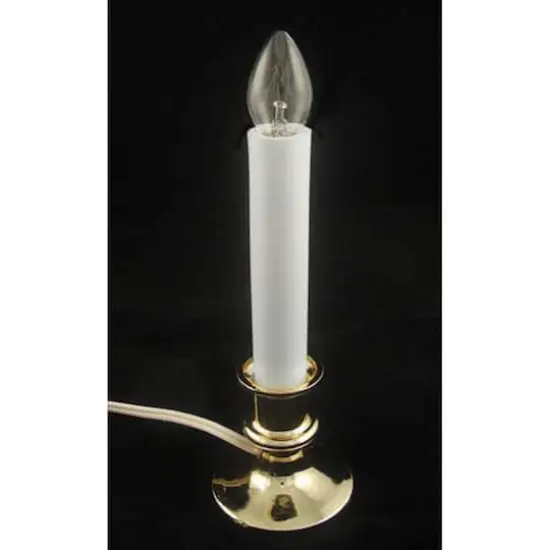 9" White & Gold Christmas Candle Lamp with Sensor {4}