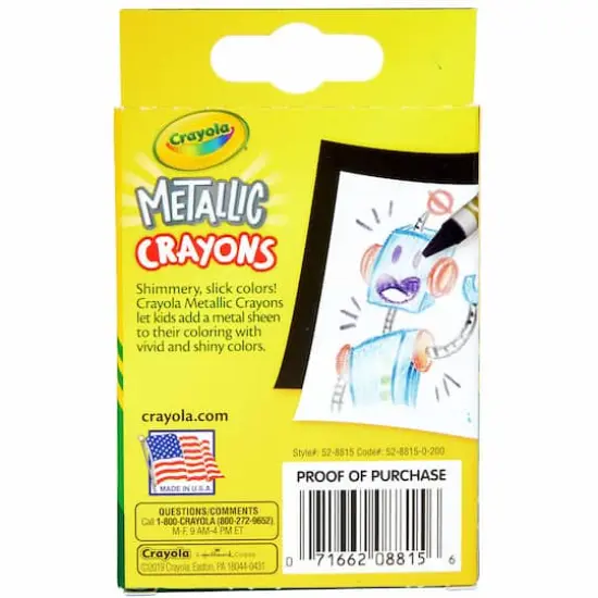 6 Packs: 24 ct. (144) Crayola&reg; Metallic Crayons {4}