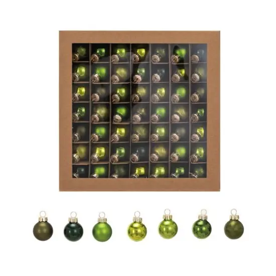 Hello Honey&reg; 1' Green Round Glass Ball Ornaments, 49ct. {1}