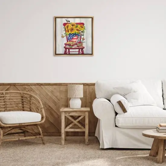 Stupell Industries Patriot Porch Still Life Floater Framed Art Brown {3}