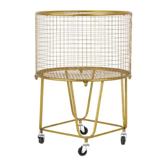 24" Gold Iron Glam Storage Cart {4}