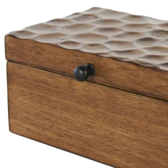 Brown Textured Concave Honeycomb Storage Box Set {6}