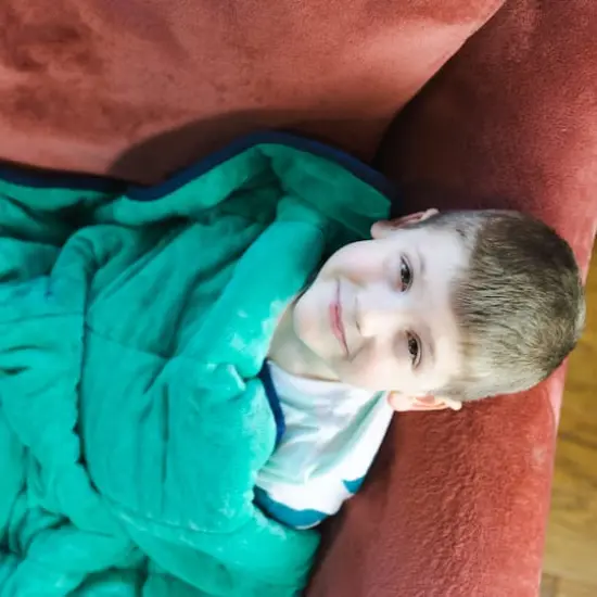 Bouncyband&reg; 56" x 36" Soft Fleece Weighted 7lb. Small Sensory Blanket for Kids {3}