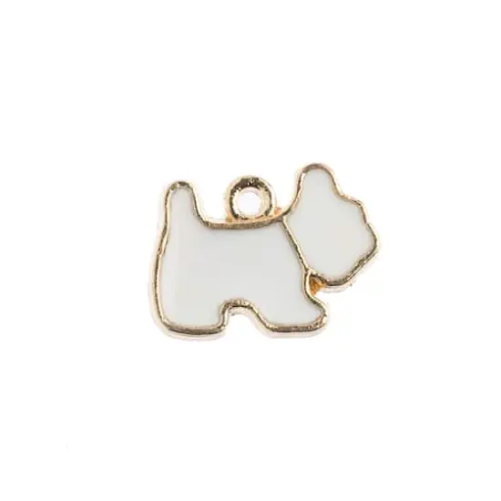 John Bead Sweet & Petite Scottie Dog Charms, 10ct. White {1}