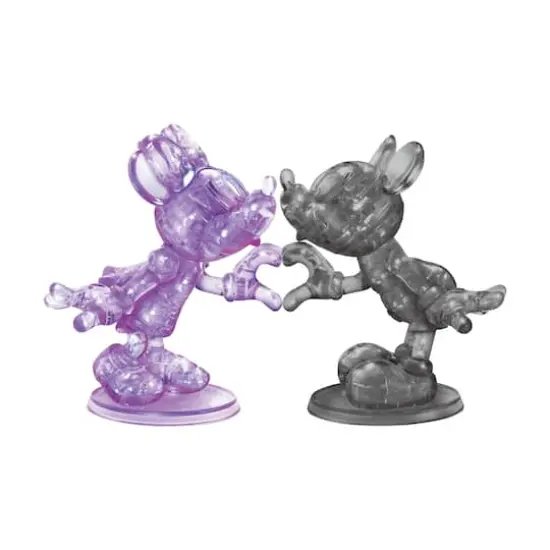 3D Crystal Puzzle - Disney Minnie & Mickey (Black/Purple): 68 Pcs {1}