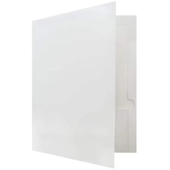 JAM Paper Laminated 2-Pocket Glossy Folders, 6ct. White {6}