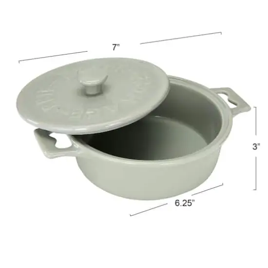 Hello Honey&reg; Farmhouse Round Lidded Stoneware Brie Bakers with Wood Spreaders Set {7}