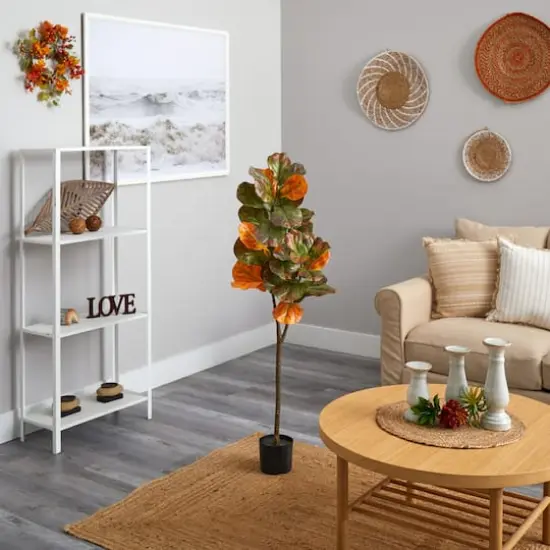 4.5ft. Potted Autumn Fiddle Leaf Fall Tree  {5}