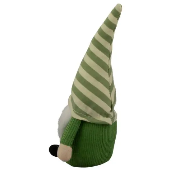 9" Green Striped Hat Boy Springtime Gnome {6}
