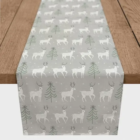 Deer and Tree Pattern 16x90 Poly Twill Table Runner {1}