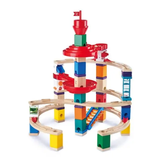 Hape Quadrilla Wooden Super Spiral Marble Run Construction Set {1}