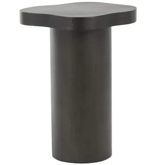 23" Black Pedestal Side End Accent Table with Rounded Square Top {1}