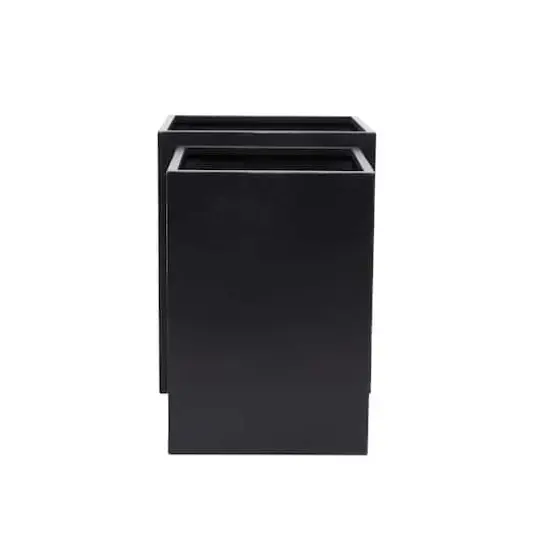 Black Modern Planter, Set of 2" 18", 14" {4}
