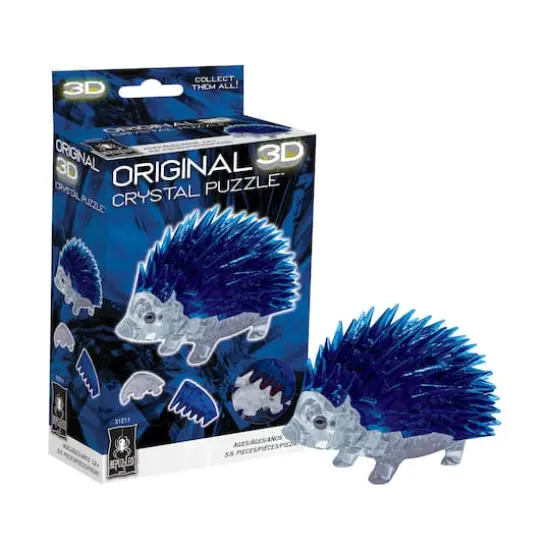 3D Crystal Puzzle - Hedgehog (Blue): 55 Pcs {5}
