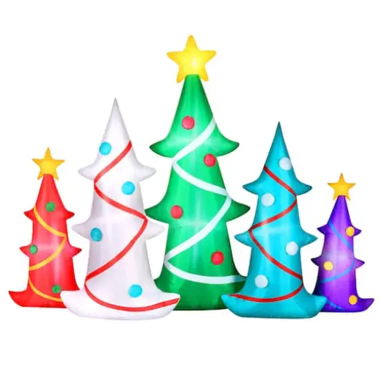 9ft. Airflowz Inflatable Colorful Christmas Trees {1}