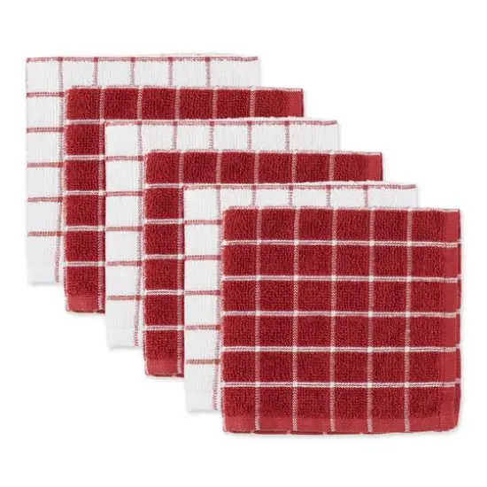 Barn Red Combo Windowpane Dishcloth, 6ct. {1}