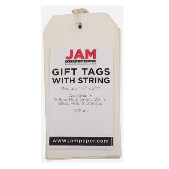 JAM Paper Medium Gift Tags with String White {4}