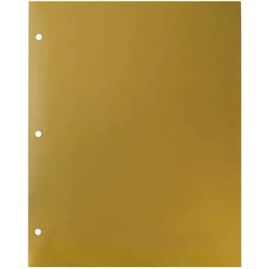 JAM Paper Laminated 2-Pocket Glossy 3-Hole Punch School Folders, 6ct. Gold {5}