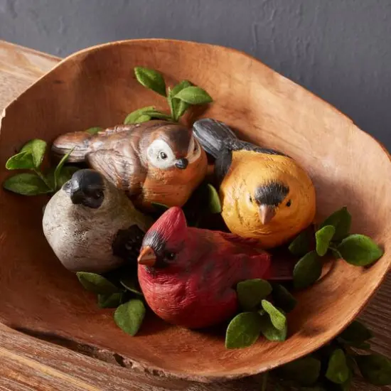 5" Realistic Painted Tabletop Bird Figurines Set {3}