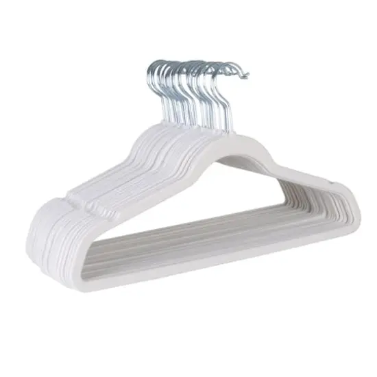 Laura Ashley Slim Velvet Hangers, 25ct. White {1}